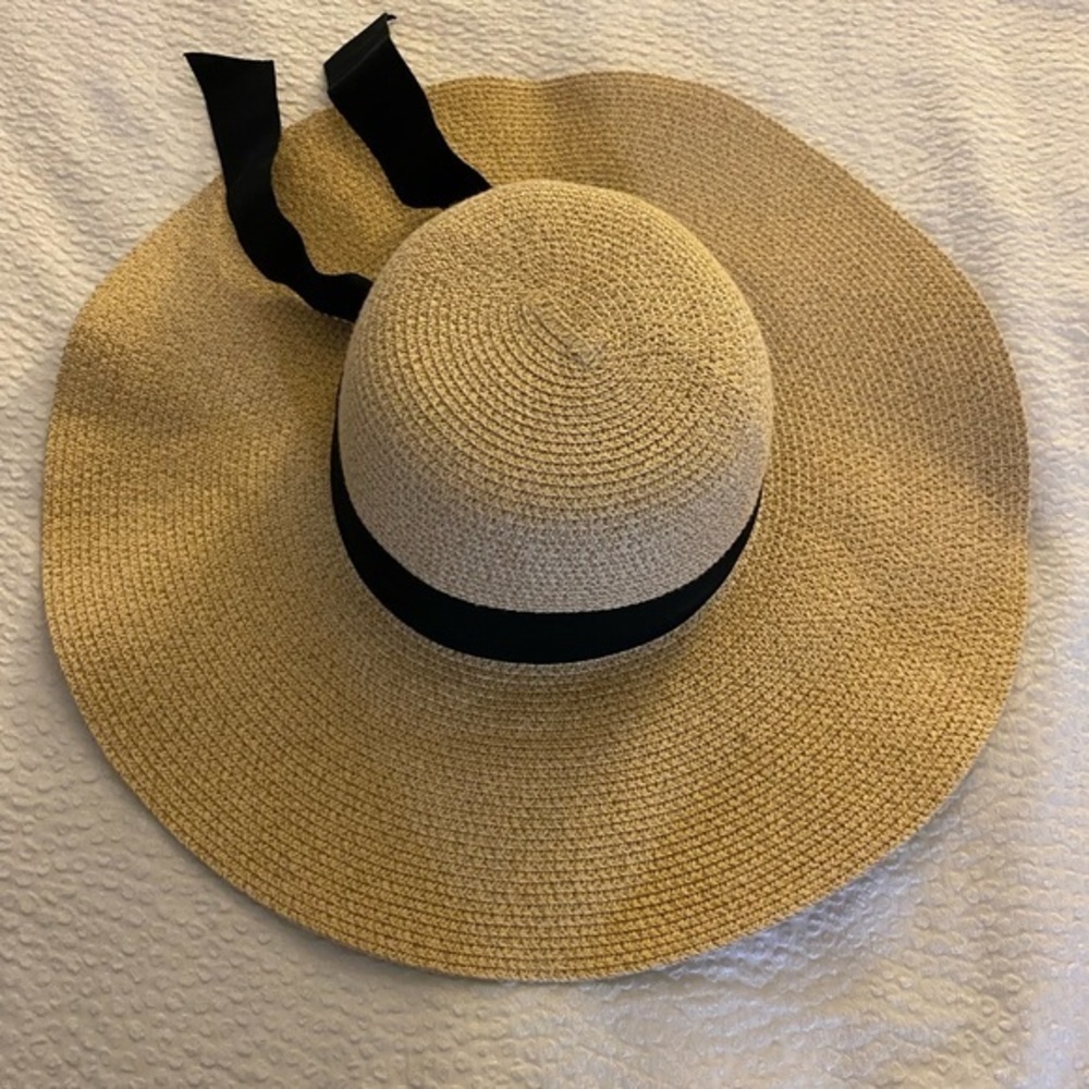 Furtalk UPF Straw Hat - OSFM black /tan straw